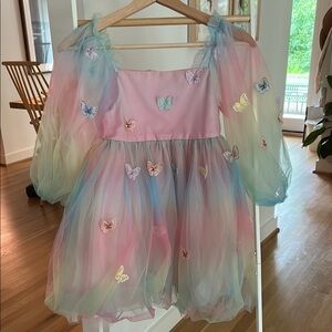 Lola and the boys RAINBOW BUTTERFLY OMBRE DRESS
